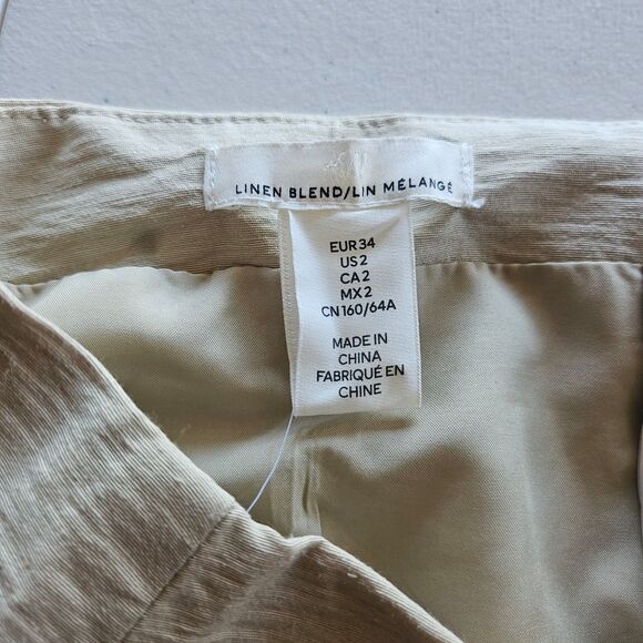 White linen blend mini skirt size 2 NWT XS - Picture 3 of 9